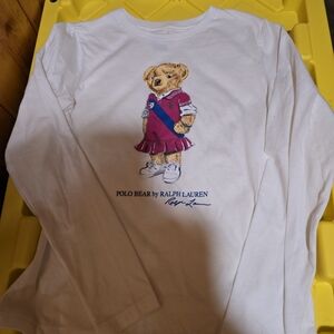 Ralph Lauren Polo Bear White Long Sleeve Shirt New